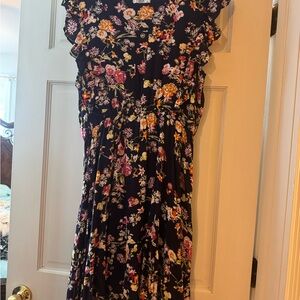 Floral Ruffle Sleeve Dress